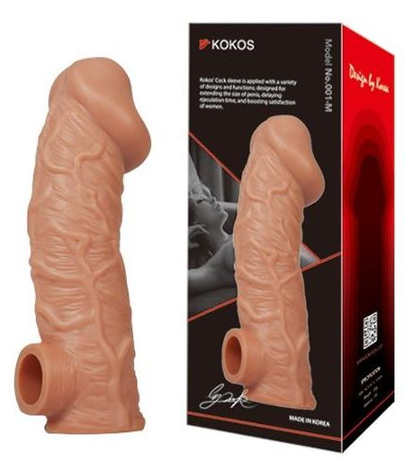 Realistička mlaznica za falus sa otvorom za skrotum Ektreme Sleeve res.001 Medium